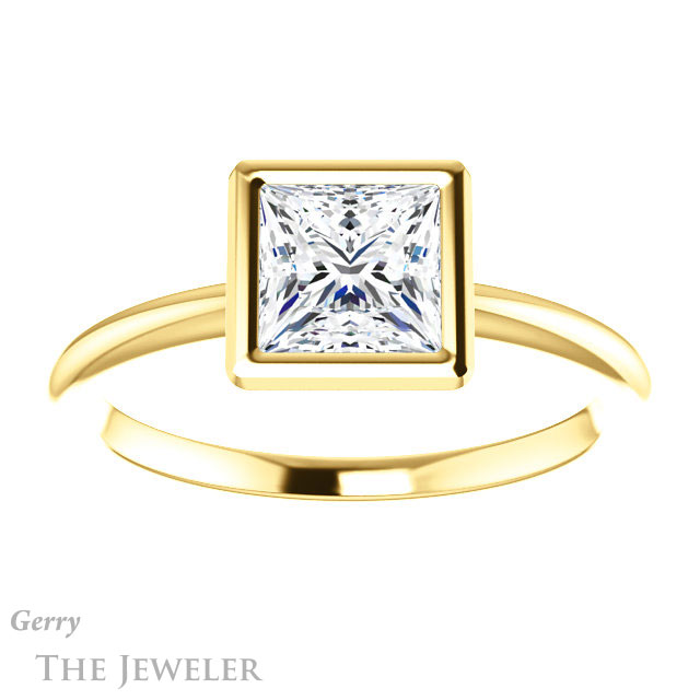 Princess Cut Forever One Moissanite Engagement Ring #GTJ1293-square-fo-y 1 Princess Cut Forever One Moissanite Engagement Ring #GTJ1293-square-fo-y