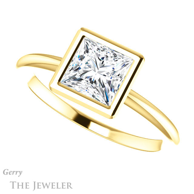 Princess Cut Forever One Moissanite Engagement Ring #GTJ1293-square-fo-y 5 Princess Cut Forever One Moissanite Engagement Ring #GTJ1293-square-fo-y