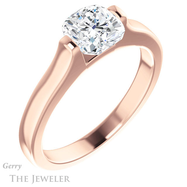 Cushion Cut Forever One Moissanite Engagement Ring #GTJ1294-cushion-fo-r | Gerry The Jeweler Cushion Cut Forever One Moissanite Engagement Ring #GTJ1294-cushion-fo-r