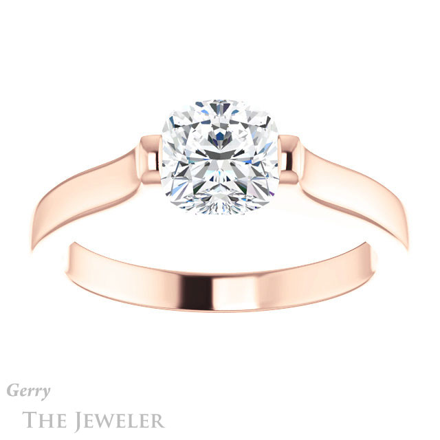 Cushion Cut Forever One Moissanite Engagement Ring #GTJ1294-cushion-fo-r | Gerry The Jeweler Cushion Cut Forever One Moissanite Engagement Ring #GTJ1294-cushion-fo-r