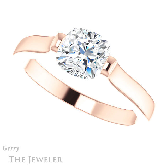 Cushion Cut Forever One Moissanite Engagement Ring #GTJ1294-cushion-fo-r | Gerry The Jeweler Cushion Cut Forever One Moissanite Engagement Ring #GTJ1294-cushion-fo-r