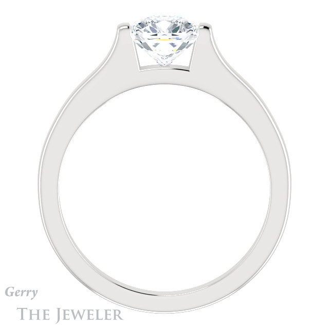 Cushion Cut Forever One Moissanite Engagement Ring #GTJ1294-cushion-fo-w | Gerry The Jeweler Cushion Cut Forever One Moissanite Engagement Ring #GTJ1294-cushion-fo-w