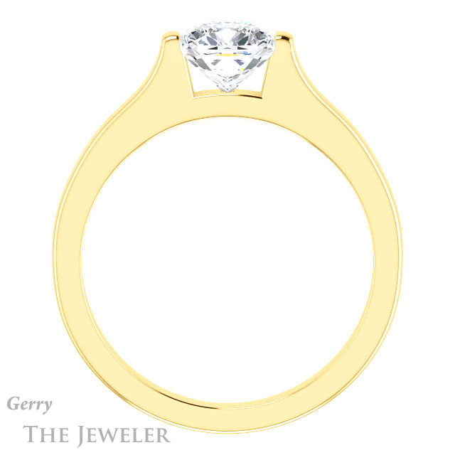 Cushion Cut Forever One Moissanite Engagement Ring #GTJ1294-cushion-fo-y | Gerry The Jeweler Cushion Cut Forever One Moissanite Engagement Ring #GTJ1294-cushion-fo-y