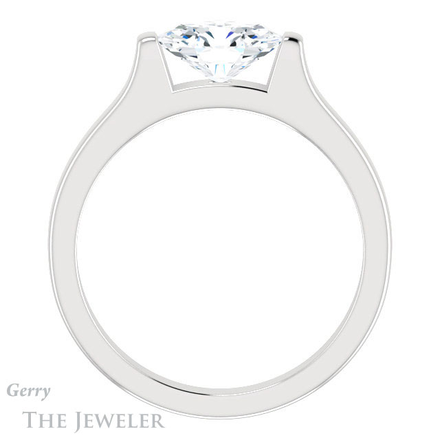 Oval Shaped Forever One Moissanite Engagement Ring #GTJ1294-oval-fo-w | Gerry The Jeweler Oval Shaped Forever One Moissanite Engagement Ring #GTJ1294-oval-fo-w