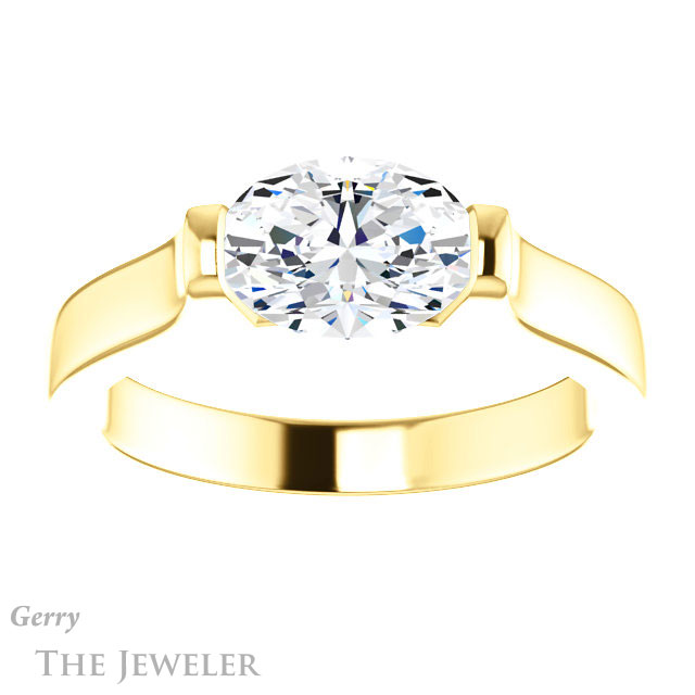 Oval Shaped Forever One Moissanite Engagement Ring #GTJ1294-oval-fo-y | Gerry The Jeweler Oval Shaped Forever One Moissanite Engagement Ring #GTJ1294-oval-fo-y