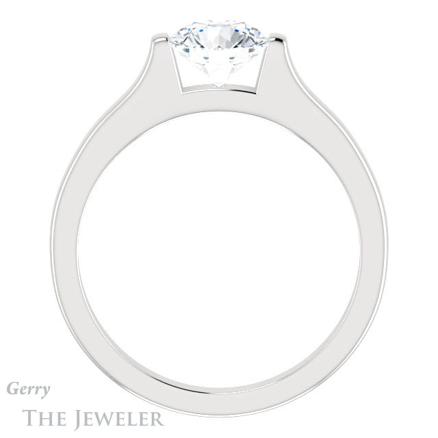 Round Cut Forever One Moissanite Engagement Ring #GTJ1294-round-fo-w | Gerry The Jeweler Round Cut Forever One Moissanite Engagement Ring #GTJ1294-round-fo-w