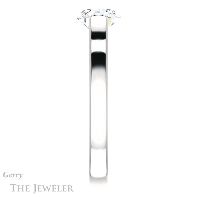 Round Cut Forever One Moissanite Engagement Ring #GTJ1294-round-fo-w | Gerry The Jeweler Round Cut Forever One Moissanite Engagement Ring #GTJ1294-round-fo-w