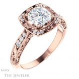 Cushion Cut Forever One Moissanite Engagement Ring #GTJ900-cushion-fo-r 4 Cushion Cut Forever One Moissanite Engagement Ring #GTJ900-cushion-fo-r