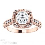 Cushion Cut Forever One Moissanite Engagement Ring #GTJ900-cushion-fo-r 1 Cushion Cut Forever One Moissanite Engagement Ring #GTJ900-cushion-fo-r