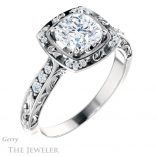 Cushion Cut Forever One Moissanite Engagement Ring #GTJ900-cushion-fo-w