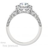 Cushion Cut Forever One Moissanite Engagement Ring #GTJ900-cushion-fo-w