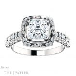 Cushion Cut Forever One Moissanite Engagement Ring #GTJ900-cushion-fo-w