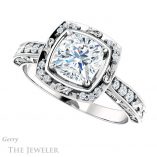 Cushion Cut Forever One Moissanite Engagement Ring #GTJ900-cushion-fo-w