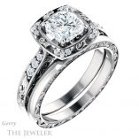 Cushion Cut Forever One Moissanite Engagement Ring #GTJ900-cushion-fo-w