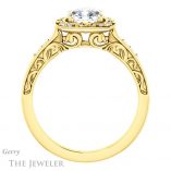 Cushion Cut Forever One Moissanite Engagement Ring #GTJ900-cushion-fo-y