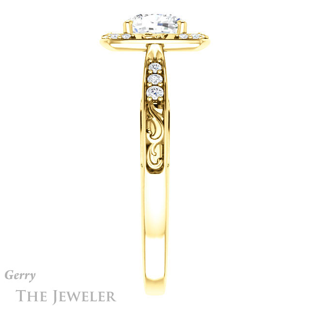 Cushion Cut Forever One Moissanite Engagement Ring #GTJ900-cushion-fo-y