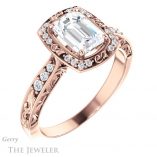 Emerald Cut Forever One Moissanite Engagement Ring #GTJ900-emerald-fb-r 4 Emerald Cut Forever Brilliant Moissanite Engagement Ring #GTJ900-emerald-fb-r