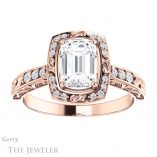 Emerald Cut Forever One Moissanite Engagement Ring #GTJ900-emerald-fb-r 1 Emerald Cut Forever Brilliant Moissanite Engagement Ring #GTJ900-emerald-fb-r