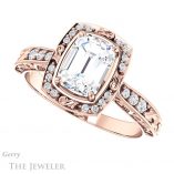 Emerald Cut Forever One Moissanite Engagement Ring #GTJ900-emerald-fb-r 5 Emerald Cut Forever Brilliant Moissanite Engagement Ring #GTJ900-emerald-fb-r