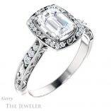 Emerald Cut Forever Brilliant Moissanite Engagement Ring #GTJ900-emerald-fb-w