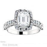 Emerald Cut Forever Brilliant Moissanite Engagement Ring #GTJ900-emerald-fb-w