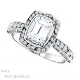 Emerald Cut Forever Brilliant Moissanite Engagement Ring #GTJ900-emerald-fb-w