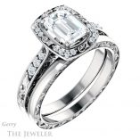 Emerald Cut Forever Brilliant Moissanite Engagement Ring #GTJ900-emerald-fb-w