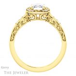 Emerald Cut Forever One Moissanite Engagement Ring #GTJ900-emerald-fb-y 2 Emerald Cut Forever Brilliant Moissanite Engagement Ring #GTJ900-emerald-fb-y