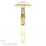 Emerald Cut Forever One Moissanite Engagement Ring #GTJ900-emerald-fb-y 3 Emerald Cut Forever Brilliant Moissanite Engagement Ring #GTJ900-emerald-fb-y