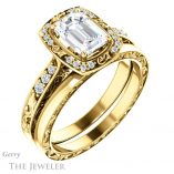 Emerald Cut Forever One Moissanite Engagement Ring #GTJ900-emerald-fb-y 6 Emerald Cut Forever Brilliant Moissanite Engagement Ring #GTJ900-emerald-fb-y