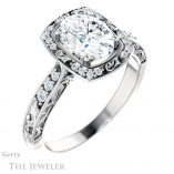 Oval Shaped Forever One Moissanite Engagement Ring #GTJ900-oval-fo-w