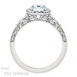 Oval Shaped Forever One Moissanite Engagement Ring #GTJ900-oval-fo-w