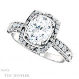 Oval Shaped Forever One Moissanite Engagement Ring #GTJ900-oval-fo-w