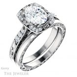 Oval Shaped Forever One Moissanite Engagement Ring #GTJ900-oval-fo-w
