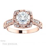 Round Cut Forever One Moissanite Engagement Ring #GTJ900-round-fo-r 1 Round Cut Forever One Moissanite Engagement Ring #GTJ900-round-fo-r