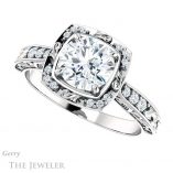 Round Cut Forever One Moissanite Engagement Ring #GTJ900-round-fo-w 5 Round Cut Forever One Moissanite Engagement Ring #GTJ900-round-fo-w