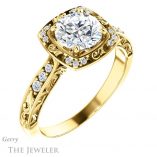 Round Cut Forever One Moissanite Engagement Ring #GTJ900-round-fo-y 4 Round Cut Forever One Moissanite Engagement Ring #GTJ900-round-fo-y
