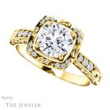 Round Cut Forever One Moissanite Engagement Ring #GTJ900-round-fo-y 5 Round Cut Forever One Moissanite Engagement Ring #GTJ900-round-fo-y