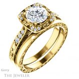 Round Cut Forever One Moissanite Engagement Ring #GTJ900-round-fo-y 6 Round Cut Forever One Moissanite Engagement Ring #GTJ900-round-fo-y