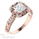 Princess Cut Forever One Moissanite Engagement Ring #GTJ900-square-fo-r 4 Princess Cut Forever One Moissanite Engagement Ring #GTJ900-square-fo-r