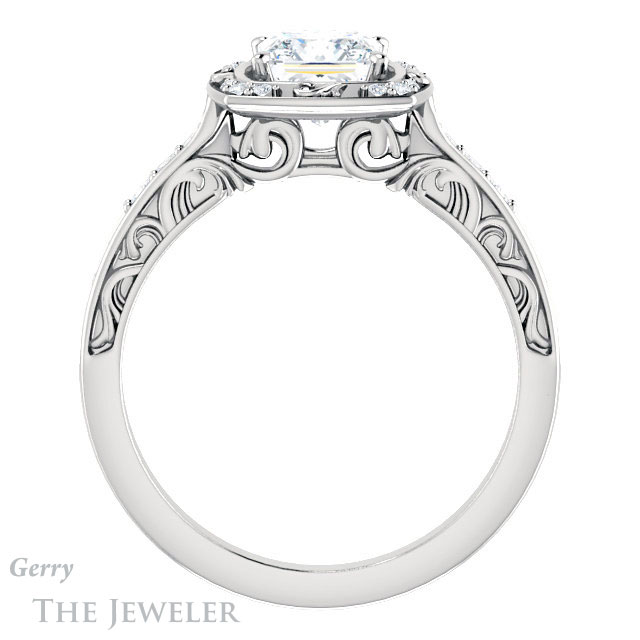 Princess Cut Forever One Moissanite Engagement Ring #GTJ900-square-fo-w