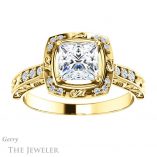 Princess Cut Forever One Moissanite Engagement Ring #GTJ900-square-fo-y