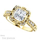 Princess Cut Forever One Moissanite Engagement Ring #GTJ900-square-fo-y