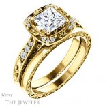 Princess Cut Forever One Moissanite Engagement Ring #GTJ900-square-fo-y