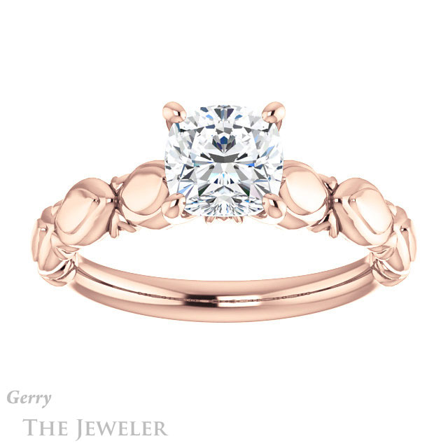 Cushion Cut Forever One Moissanite Engagement Ring #GTJ901-cushion-fo-r