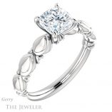 Cushion Cut Forever One Moissanite Engagement Ring #GTJ901-cushion-fo-w 4 Cushion Cut Forever One Moissanite Engagement Ring #GTJ901-cushion-fo-w