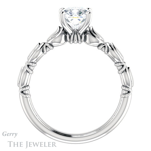 Cushion Cut Forever One Moissanite Engagement Ring #GTJ901-cushion-fo-w