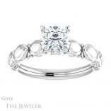 Cushion Cut Forever One Moissanite Engagement Ring #GTJ901-cushion-fo-w 1 Cushion Cut Forever One Moissanite Engagement Ring #GTJ901-cushion-fo-w