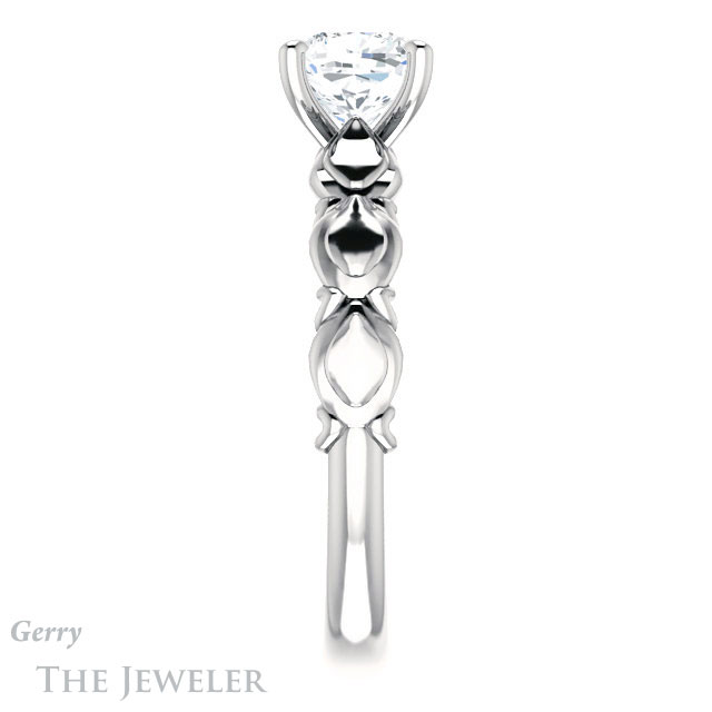 Cushion Cut Forever One Moissanite Engagement Ring #GTJ901-cushion-fo-w 3 Cushion Cut Forever One Moissanite Engagement Ring #GTJ901-cushion-fo-w