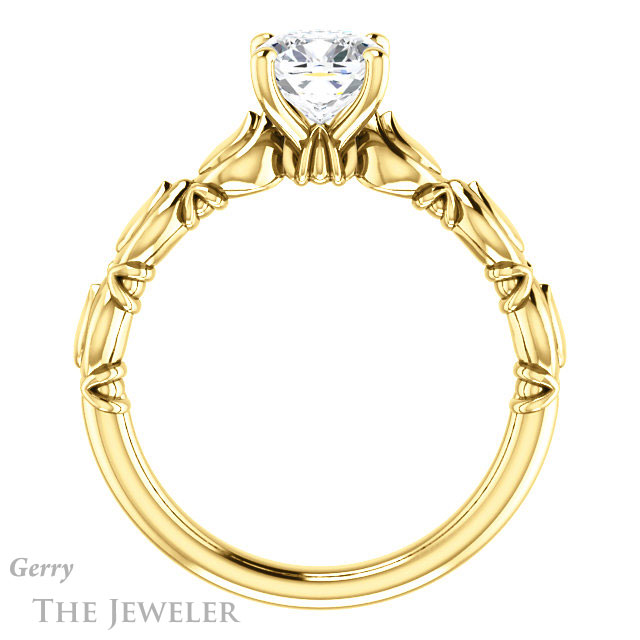 Cushion Cut Forever One Moissanite Engagement Ring #GTJ901-cushion-fo-y